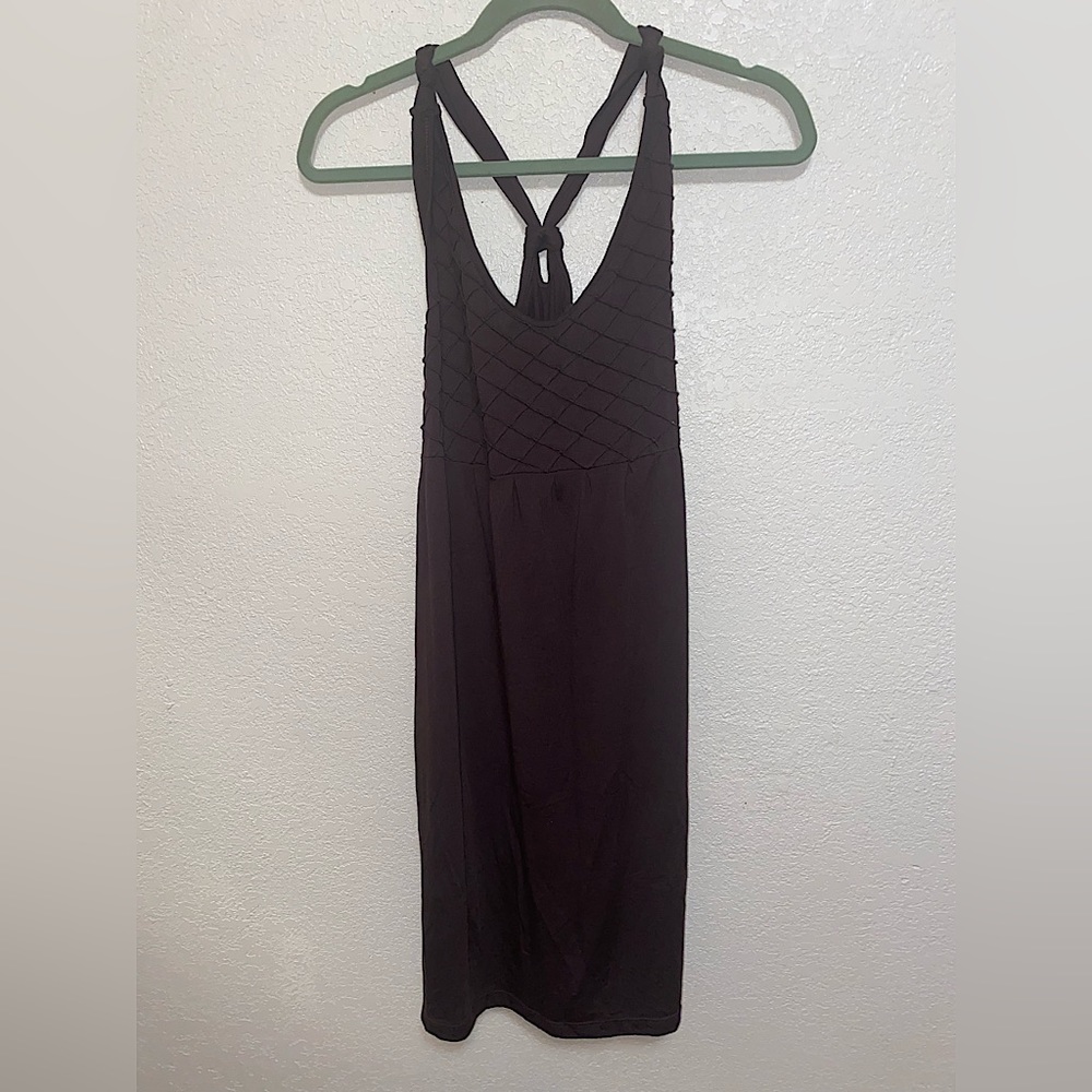 Brown sleeveless - casual comfy -open back dress -